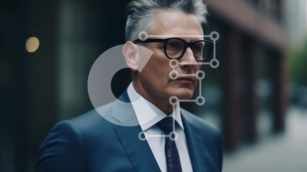 Intra Συλλεκτικό Ξύλινο Παζλ Plywood  4mm - Σοβαρός Μεσήλικας με κοστούμι και γραβάτα στο City Street Σε Ξύλινο Κουτί - Διαστάσεις Puzzle: 10x10 cm – 25 κομμάτια