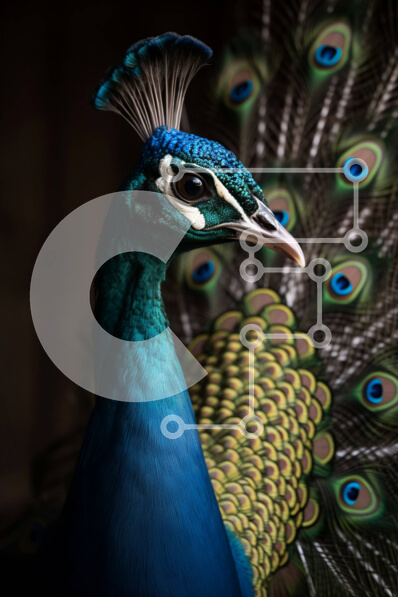 Σετ των 2 Intra Συλλεκτικό Ξύλινο Παζλ Plywood  4mm - Εκπληκτικό πορτρέτο παγωνιού με πολύχρωμα φτερά Σε Ξύλινο Κουτί - Διαστάσεις: 10x10 cm – 25 κομμάτια