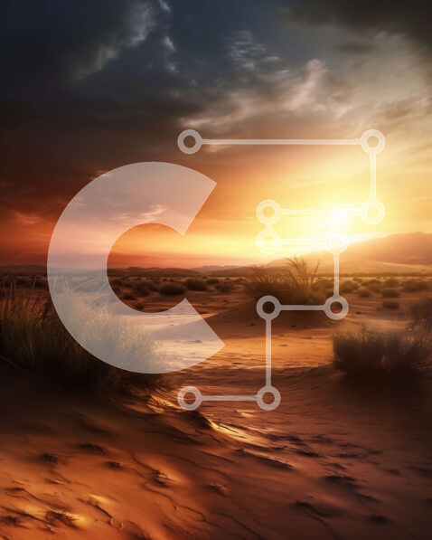 Σετ των 2 Intra Συλλεκτικό Ξύλινο Παζλ Plywood  4mm - Εκπληκτική εικόνα ενός ηλιοβασιλέματος στην έρημο με αμμόλοφους, κάκτους και έναν πολύχρωμο ουρανό Σε Ξύλινο Κουτί - Διαστάσεις: 10x10 cm – 25 κομμάτια