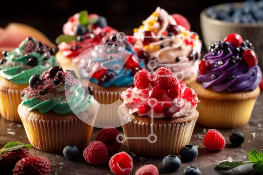 Σετ των 2 Intra Συλλεκτικό Ξύλινο Παζλ Plywood  4mm - Λαχταριστά cupcakes με διάφορες γεύσεις και γαρνιτούρες Σε Ξύλινο Κουτί - Διαστάσεις: 10x10 cm – 25 κομμάτια