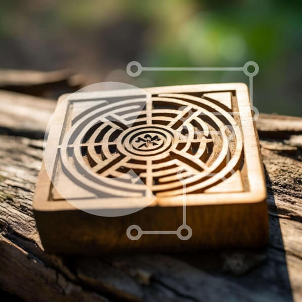 Intra Συλλεκτικό Ξύλινο Παζλ Plywood  4mm - Ξύλινος λαβύρινθος ή λαβύρινθος για διαλογισμό και αυτοανακάλυψη Σε Ξύλινο Κουτί - Διαστάσεις Puzzle: 10x10 cm – 25 κομμάτια