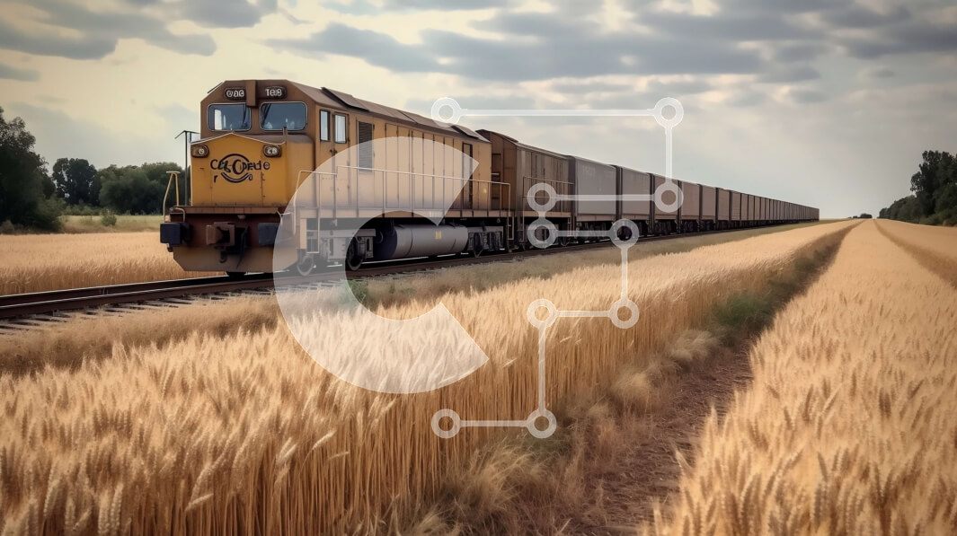 Intra Συλλεκτικό Ξύλινο Παζλ Plywood  4mm - Κίτρινο τρένο σε ένα χωράφι με χρυσό σιτάρι Σε Ξύλινο Κουτί - Διαστάσεις Puzzle: 10x10 cm – 25 κομμάτια