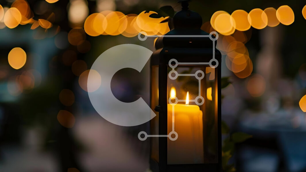 Intra Συλλεκτικό Ξύλινο Παζλ Plywood  4mm - Φανάρι υπό το φως των κεριών στην υπαίθρια τραπεζαρία τη νύχτα Σε Ξύλινο Κουτί - Διαστάσεις: 10x10 cm – 25 κομμάτια