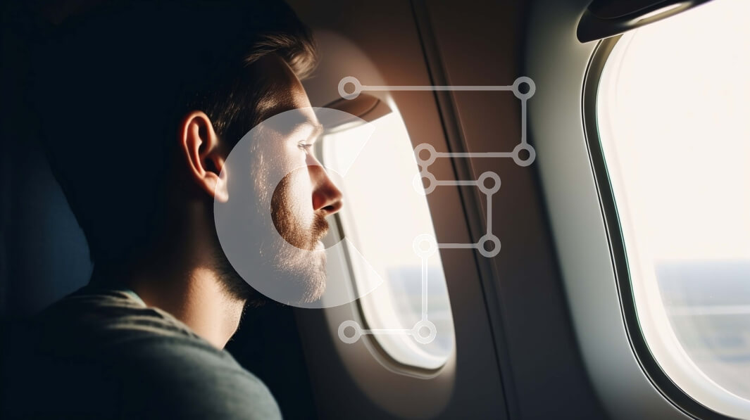 Intra Συλλεκτικό Ξύλινο Παζλ Plywood  4mm - Παράθυρο αεροπλάνου Άποψη του ουρανού Σε Ξύλινο Κουτί - Διαστάσεις Puzzle: 10x10 cm – 25 κομμάτια