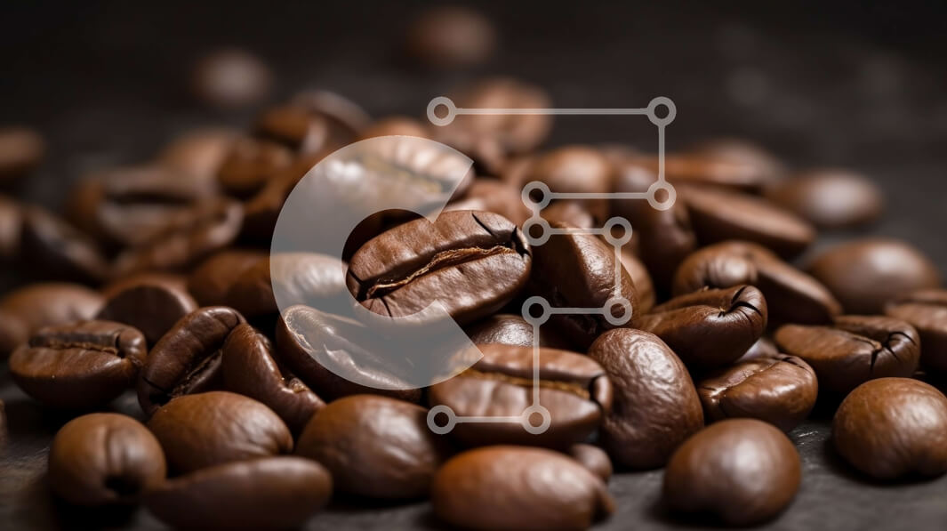 Σετ των 2 Intra Συλλεκτικό Ξύλινο Παζλ Plywood  4mm - Κοντινό πλάνο κόκκων καφέ σε μια σκοτεινή επιφάνεια Σε Ξύλινο Κουτί - Διαστάσεις: 10x10 cm – 25 κομμάτια