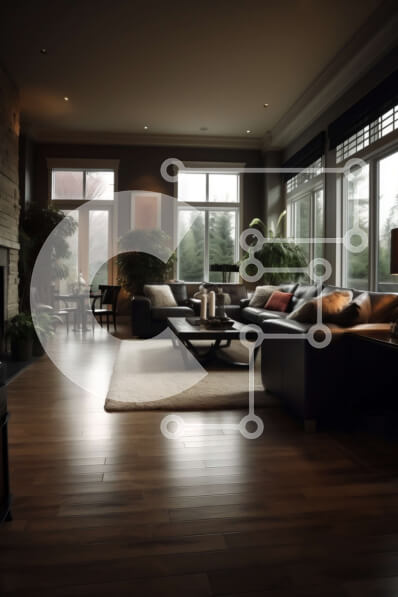 Intra Συλλεκτικό Ξύλινο Παζλ Plywood  4mm - Κομψό σαλόνι με φυσικό φως και μαύρα δερμάτινα έπιπλα Σε Ξύλινο Κουτί - Διαστάσεις Puzzle: 10x10 cm – 25 κομμάτια