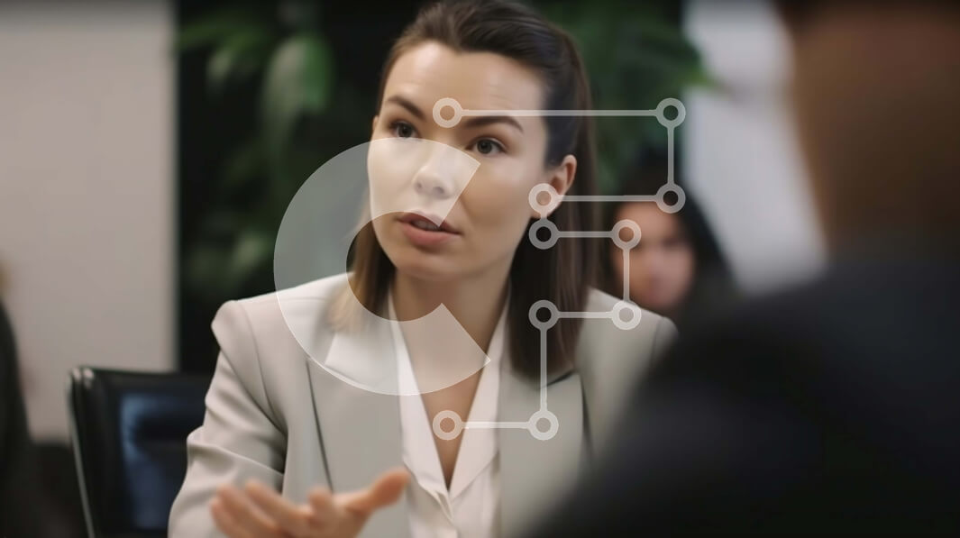 Intra Συλλεκτικό Ξύλινο Παζλ Plywood  4mm - Επιτυχημένη γυναίκα που ηγείται μιας συνάντησης με την ομάδα της Σε Ξύλινο Κουτί - Διαστάσεις Puzzle: 10x10 cm – 25 κομμάτια