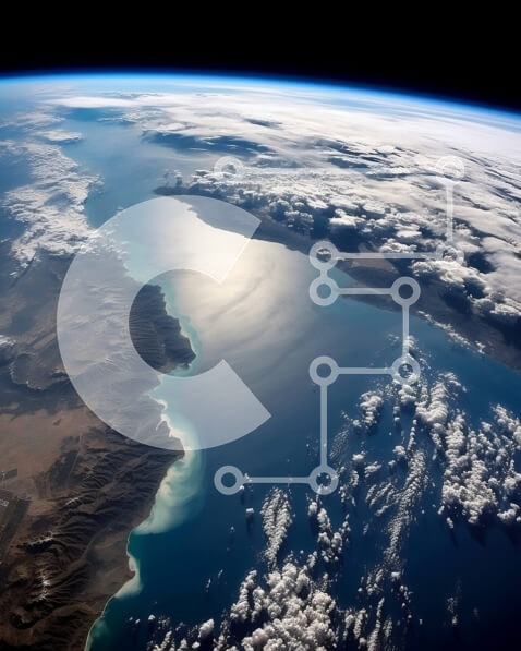 Intra Συλλεκτικό Ξύλινο Παζλ Plywood  4mm - Εκπληκτική θέα ενός βαθύ μπλε ωκεανού ή θάλασσας από την ακτογραμμή Σε Ξύλινο Κουτί - Διαστάσεις: 10x10 cm – 25 κομμάτια