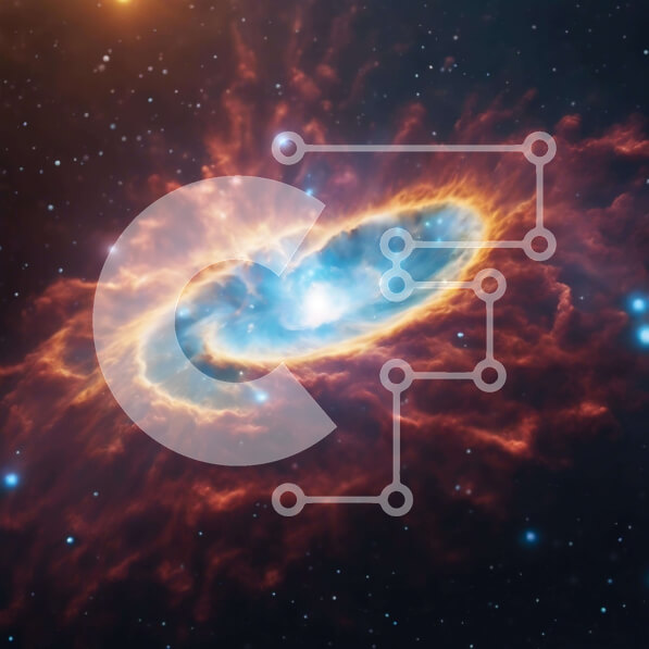 Intra Συλλεκτικό Ξύλινο Παζλ Plywood  4mm - Σπειροειδές νεφέλωμα στο διάστημα με αστέρια Σε Ξύλινο Κουτί - Διαστάσεις Puzzle: 10x10 cm – 25 κομμάτια