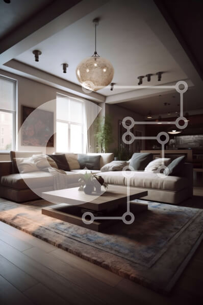 Intra Συλλεκτικό Ξύλινο Παζλ Plywood  4mm - Άνετο και ευρύχωρο σαλόνι με άπλετο φυσικό φως Σε Ξύλινο Κουτί - Διαστάσεις Puzzle: 10x10 cm – 25 κομμάτια