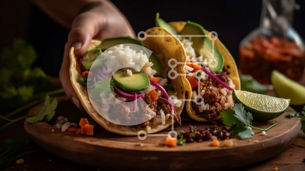 Σετ των 2 Intra Συλλεκτικό Ξύλινο Παζλ Plywood  4mm - Λαχταριστά τάκος με διάφορα γεμίσματα σε ξύλινη σανίδα Σε Ξύλινο Κουτί - Διαστάσεις: 10x10 cm – 25 κομμάτια