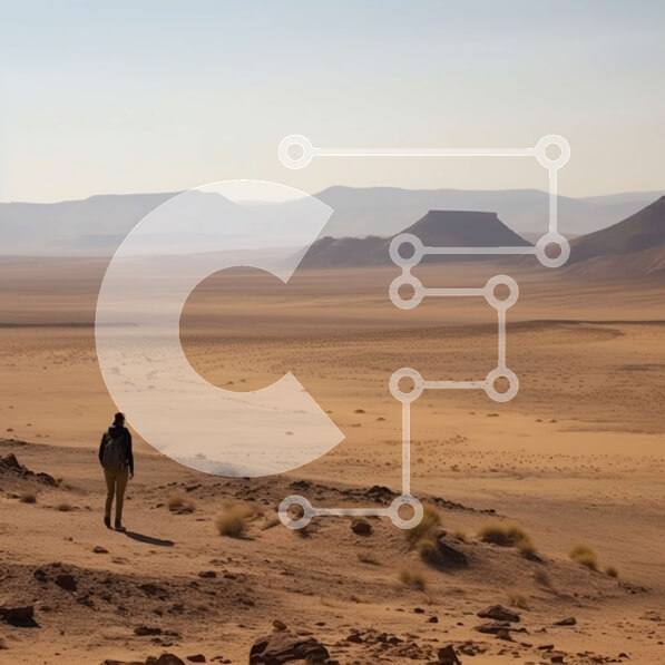 Intra Συλλεκτικό Ξύλινο Παζλ Plywood  4mm - Εκπληκτική εικόνα ενός ατόμου σε μια έρημο πεδιάδα με βουνά στο φόντο Σε Ξύλινο Κουτί - Διαστάσεις: 10x10 cm – 25 κομμάτια