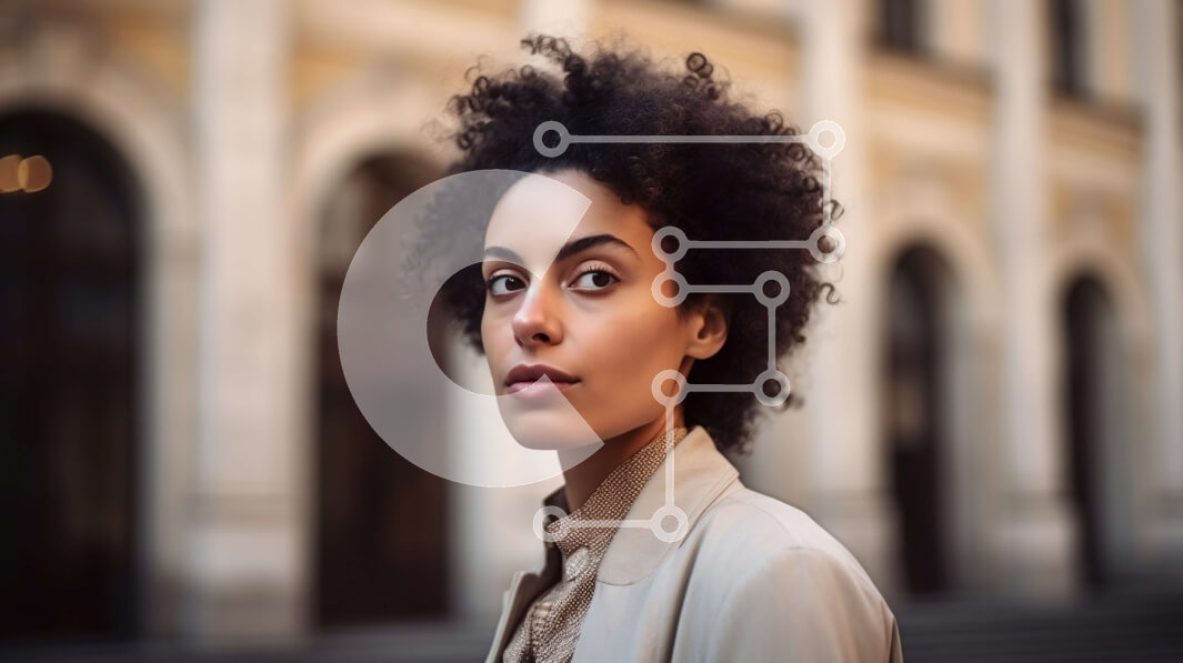 Intra Συλλεκτικό Ξύλινο Παζλ Plywood  4mm - Ουδέτερη έκφραση μιας νεαρής γυναίκας με Afro χτένισμα Σε Ξύλινο Κουτί - Διαστάσεις Puzzle: 10x10 cm – 25 κομμάτια