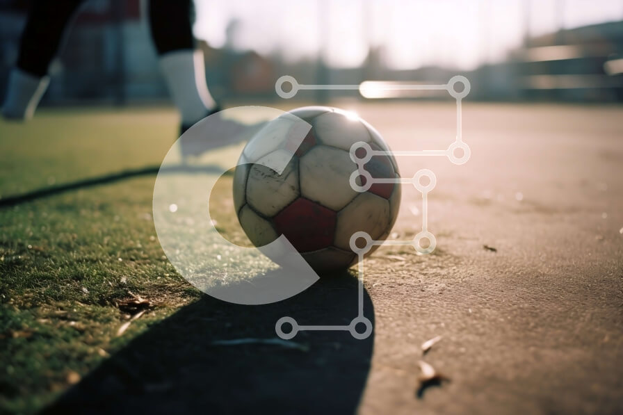 Intra Συλλεκτικό Ξύλινο Παζλ Plywood  4mm - Μπάλα ποδοσφαίρου σε ένα πράσινο γήπεδο - Φωτογραφία Αρχείου Σε Ξύλινο Κουτί - Διαστάσεις Puzzle: 10x10 cm – 25 κομμάτια