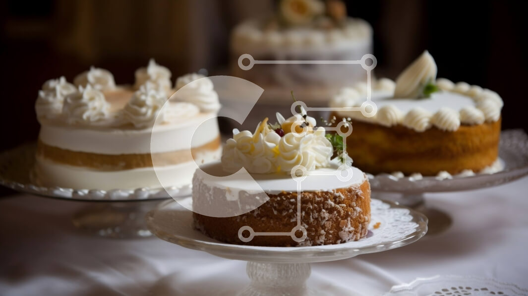 Σετ των 2 Intra Συλλεκτικό Ξύλινο Παζλ Plywood  4mm - Νόστιμα κέικ σε σταντ για κέικ με λευκό και σοκολατένιο πάγωμα Σε Ξύλινο Κουτί - Διαστάσεις: 10x10 cm – 25 κομμάτια