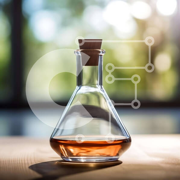 Σετ των 2 Intra Συλλεκτικό Ξύλινο Παζλ Plywood  4mm - Καράφα γεμάτη με αλκοόλ σε ξύλινο τραπέζι Σε Ξύλινο Κουτί - Διαστάσεις: 10x10 cm – 25 κομμάτια