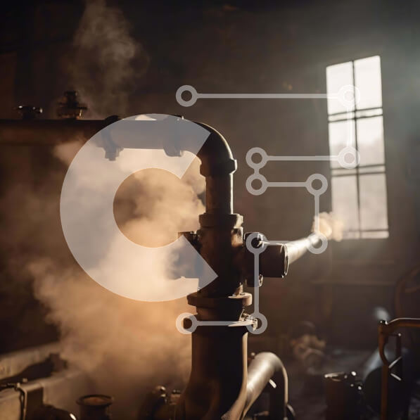 Intra Συλλεκτικό Ξύλινο Παζλ Plywood  4mm - Βιομηχανικός σωλήνας ατμού με καπνό Σε Ξύλινο Κουτί - Διαστάσεις Puzzle: 10x10 cm – 25 κομμάτια