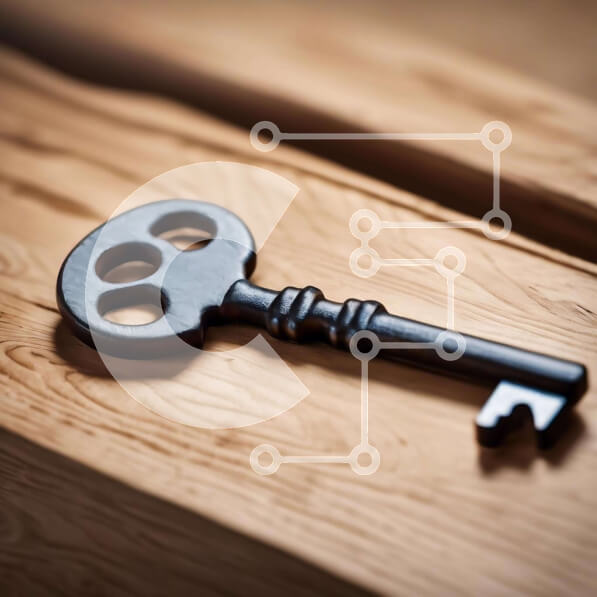 Intra Συλλεκτικό Ξύλινο Παζλ Plywood  4mm - Μαύρο κλειδί σε ημιτελές ξύλινο τραπέζι Σε Ξύλινο Κουτί - Διαστάσεις: 10x10 cm – 25 κομμάτια