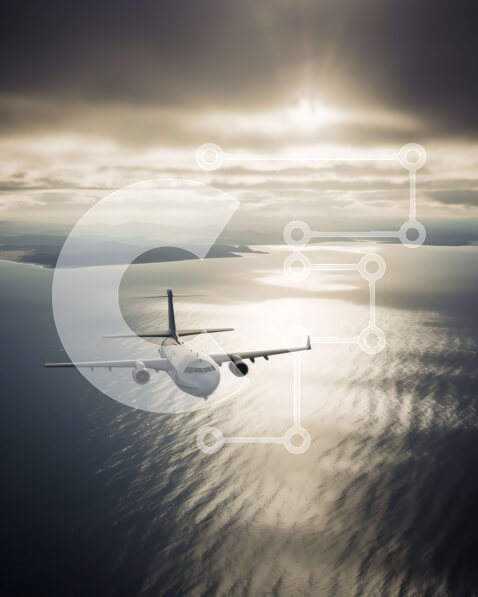 Intra Συλλεκτικό Ξύλινο Παζλ Plywood  4mm - Εναέρια άποψη του αεροπλάνου πάνω από το υδάτινο σώμα με τα σύννεφα Σε Ξύλινο Κουτί - Διαστάσεις Puzzle: 10x10 cm – 25 κομμάτια