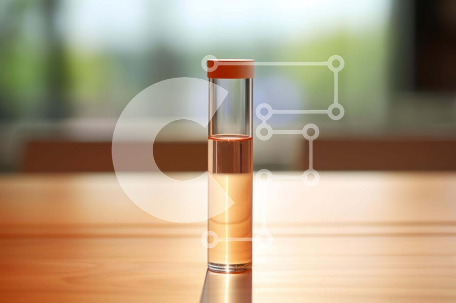 Intra Συλλεκτικό Ξύλινο Παζλ Plywood  4mm - Διαυγές σωλήνας γεμάτος με υγρό σε ξύλινο τραπέζι Σε Ξύλινο Κουτί - Διαστάσεις Puzzle: 10x10 cm – 25 κομμάτια