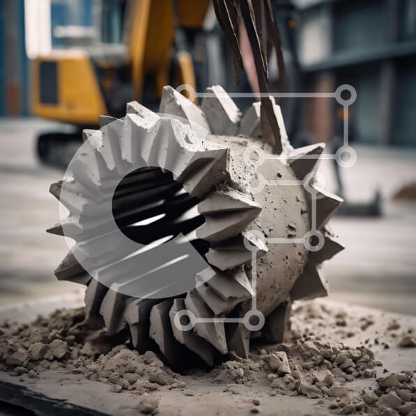 Intra Συλλεκτικό Ξύλινο Παζλ Plywood  4mm - Εγκατάσταση γλυπτών από σκυρόδεμα σε εργοτάξιο Σε Ξύλινο Κουτί - Διαστάσεις Puzzle: 10x10 cm – 25 κομμάτια