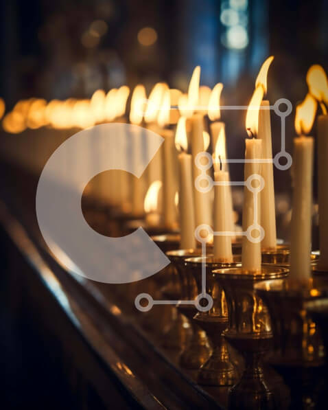 Intra Συλλεκτικό Ξύλινο Παζλ Plywood  4mm - Αναμμένα κεριά για θρησκευτική λατρεία και τελετουργίες Σε Ξύλινο Κουτί - Διαστάσεις Puzzle: 10x10 cm – 25 κομμάτια