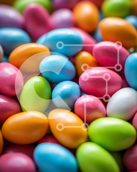 Σετ των 2 Intra Συλλεκτικό Ξύλινο Παζλ Plywood  4mm - Σωρός από πολύχρωμα καλάμια καραμελών στο τραπέζι Σε Ξύλινο Κουτί - Διαστάσεις: 10x10 cm – 25 κομμάτια