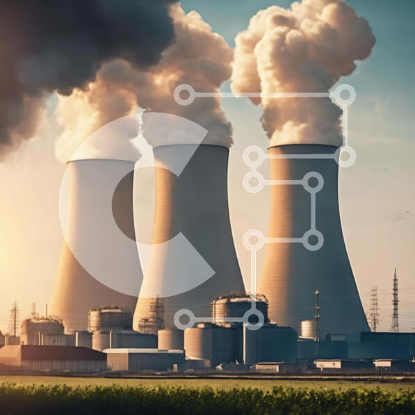 Intra Συλλεκτικό Ξύλινο Παζλ Plywood  4mm - Πύργοι ψύξης πυρηνικών σταθμών με καπνό Σε Ξύλινο Κουτί - Διαστάσεις Puzzle: 10x10 cm – 25 κομμάτια