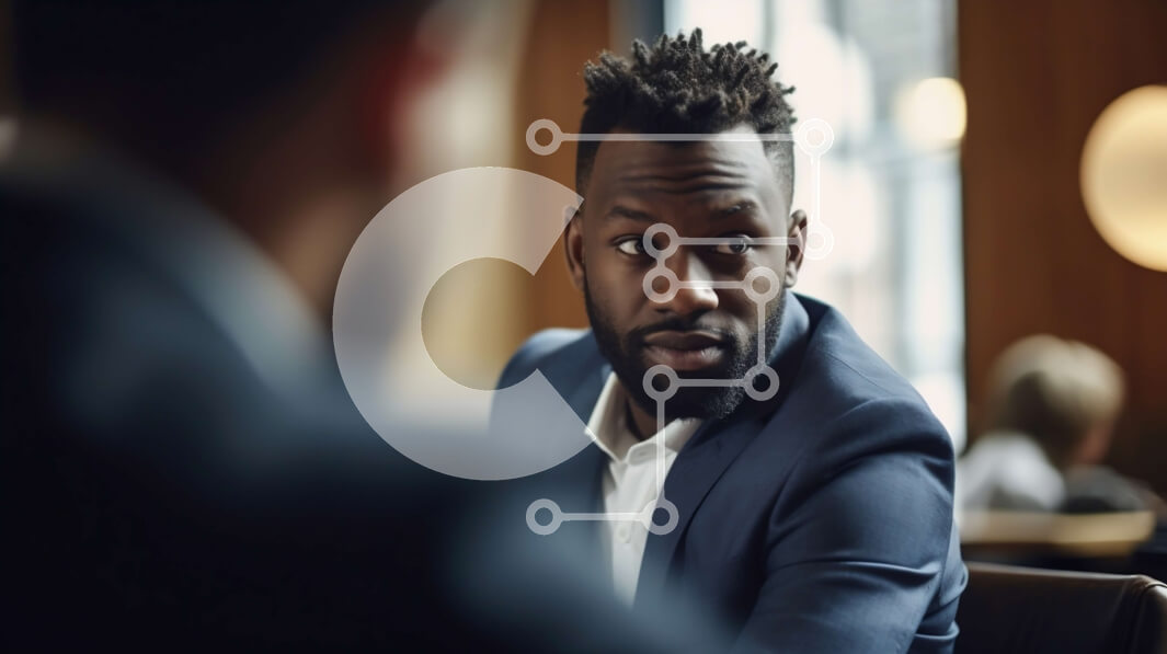 Intra Συλλεκτικό Ξύλινο Παζλ Plywood  4mm - Πορτρέτο ενός επιχειρηματία που ελέγχει το τηλέφωνό του σε ένα εστιατόριο Σε Ξύλινο Κουτί - Διαστάσεις Puzzle: 10x10 cm – 25 κομμάτια