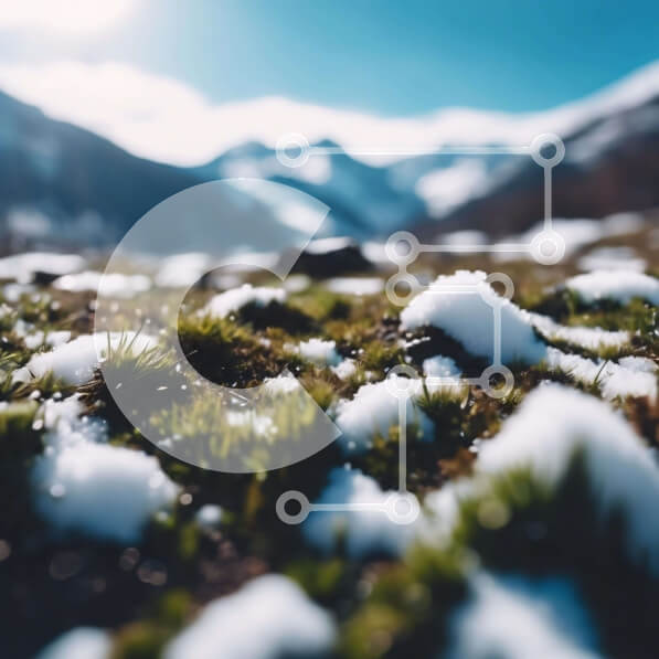 Intra Συλλεκτικό Ξύλινο Παζλ Plywood  4mm - Χιονισμένο γρασίδι με βουνά Σε Ξύλινο Κουτί - Διαστάσεις: 10x10 cm – 25 κομμάτια