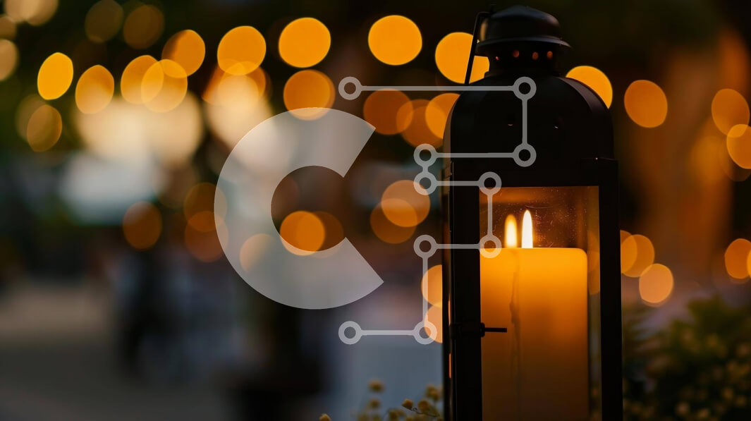 Intra Συλλεκτικό Ξύλινο Παζλ Plywood  4mm - Φανάρι και λουλούδια υπό το φως των κεριών στην υπαίθρια γιορτή Σε Ξύλινο Κουτί - Διαστάσεις: 10x10 cm – 25 κομμάτια