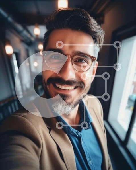 Intra Συλλεκτικό Ξύλινο Παζλ Plywood  4mm - Άνδρας που βγάζει selfie μπροστά από το παράθυρο Σε Ξύλινο Κουτί - Διαστάσεις Puzzle: 10x10 cm – 25 κομμάτια