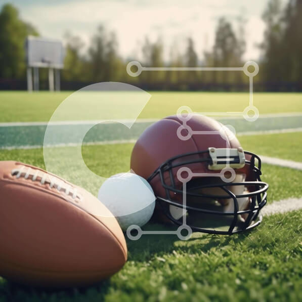 Intra Συλλεκτικό Ξύλινο Παζλ Plywood  4mm - Ποδόσφαιρο και κράνος στο τεχνητό γήπεδο ποδοσφαίρου Σε Ξύλινο Κουτί - Διαστάσεις Puzzle: 10x10 cm – 25 κομμάτια