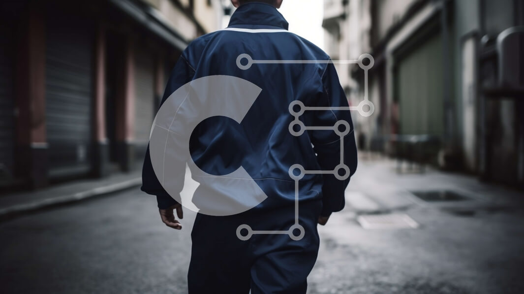 Intra Συλλεκτικό Ξύλινο Παζλ Plywood  4mm - Ένας μοναχικός άνδρας που περπατά σε ένα άδειο δρομάκι Σε Ξύλινο Κουτί - Διαστάσεις Puzzle: 10x10 cm – 25 κομμάτια