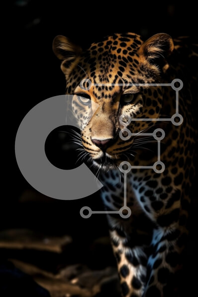 Σετ των 2 Intra Συλλεκτικό Ξύλινο Παζλ Plywood  4mm - Σκοτεινή και Μυστηριώδης Εικόνα Λεοπάρδαλης Σε Ξύλινο Κουτί - Διαστάσεις: 10x10 cm – 25 κομμάτια