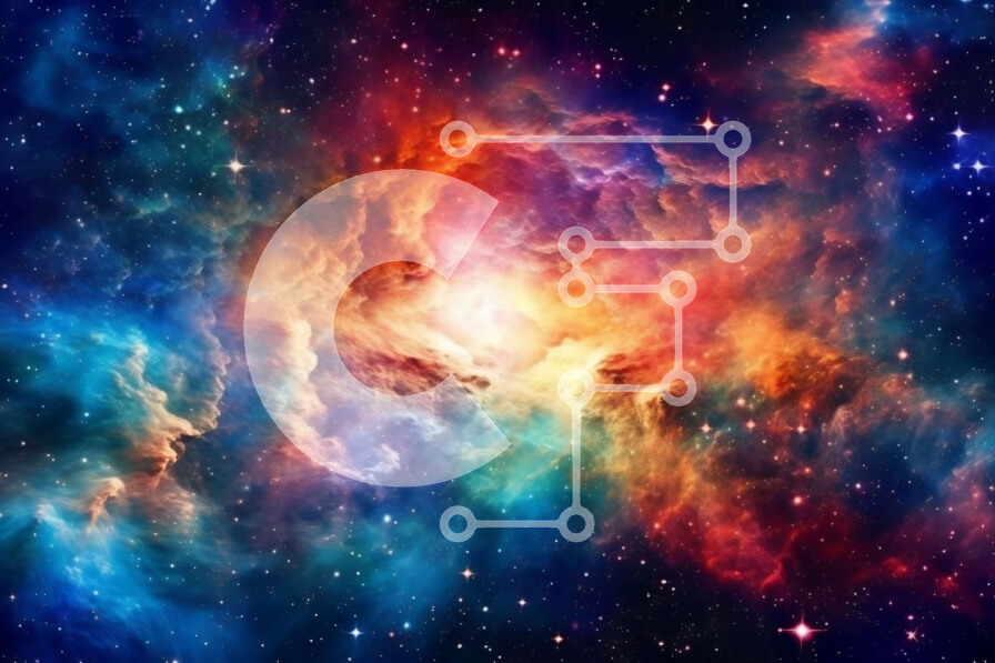 Intra Συλλεκτικό Ξύλινο Παζλ Plywood  4mm - Δονούμενη εικόνα ενός νεφελώματος που περιβάλλεται από αστέρια στο διάστημα Σε Ξύλινο Κουτί - Διαστάσεις: 10x10 cm – 25 κομμάτια