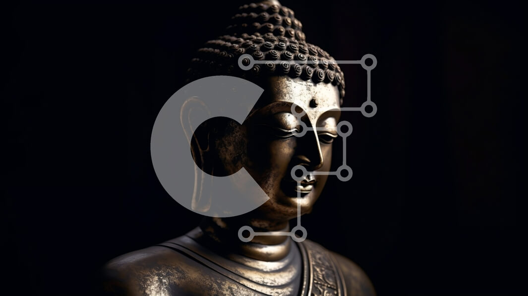 Intra Συλλεκτικό Ξύλινο Παζλ Plywood  4mm - Γαλήνιο χρυσό καθισμένο άγαλμα του Βούδα για πνευματική έμπνευση Σε Ξύλινο Κουτί - Διαστάσεις Puzzle: 10x10 cm – 25 κομμάτια