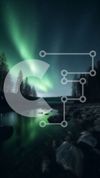 Σετ των 2 Intra Συλλεκτικό Ξύλινο Παζλ Plywood  4mm - Εκπληκτική Aurora Borealis που φωτίζει τον ουρανό πάνω από μια γαλήνια λίμνη Σε Ξύλινο Κουτί - Διαστάσεις: 10x10 cm – 25 κομμάτια