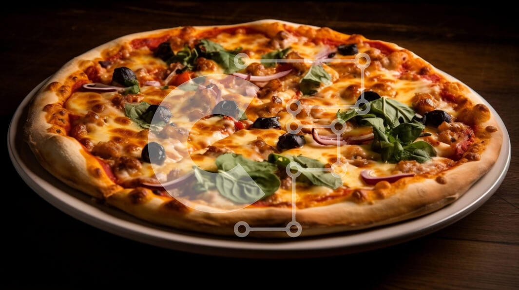 Σετ των 2 Intra Συλλεκτικό Ξύλινο Παζλ Plywood  4mm - Νόστιμη πίτσα με μοτσαρέλα, σάλτσα ντομάτας, ζαμπόν, ελιές και βασιλικό Σε Ξύλινο Κουτί - Διαστάσεις: 10x10 cm – 25 κομμάτια