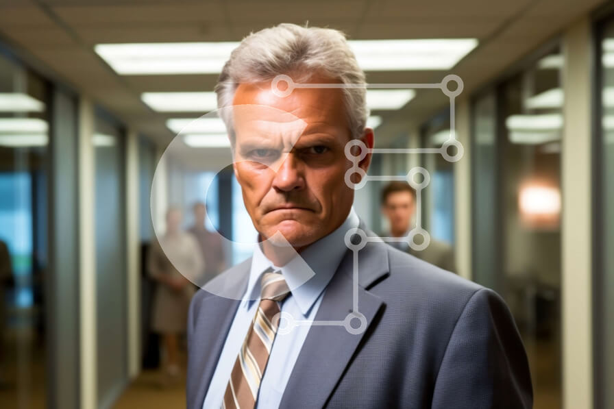 Intra Συλλεκτικό Ξύλινο Παζλ Plywood  4mm - Σοβαρός επιχειρηματίας με κοστούμι και γραβάτα που περιβάλλεται από συναδέλφους Σε Ξύλινο Κουτί - Διαστάσεις Puzzle: 10x10 cm – 25 κομμάτια