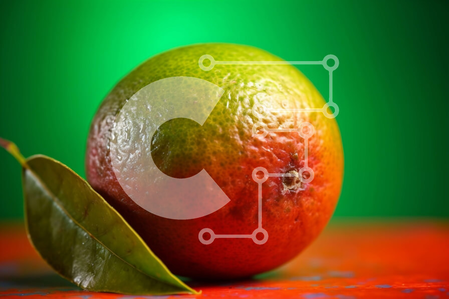 Σετ των 2 Intra Συλλεκτικό Ξύλινο Παζλ Plywood  4mm - Ζωντανή εικόνα ώριμου πορτοκαλιού με πράσινο φύλλο Σε Ξύλινο Κουτί - Διαστάσεις: 10x10 cm – 25 κομμάτια