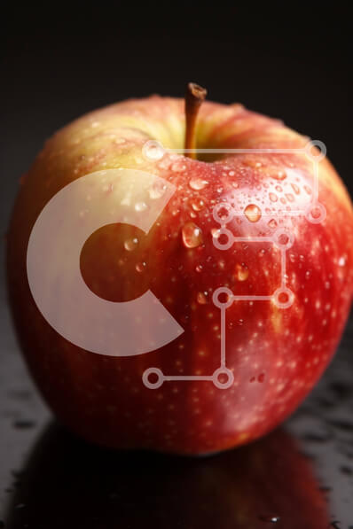 Σετ των 2 Intra Συλλεκτικό Ξύλινο Παζλ Plywood  4mm - Ζουμερό και νόστιμο μήλο με σταγονίδια νερού - Φωτογραφία Αρχείου Σε Ξύλινο Κουτί - Διαστάσεις: 10x10 cm – 25 κομμάτια