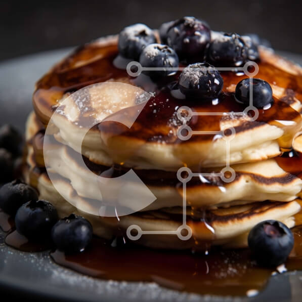 Σετ των 2 Intra Συλλεκτικό Ξύλινο Παζλ Plywood  4mm - Νόστιμη στοίβα από τηγανίτες με βατόμουρα και σιρόπι Σε Ξύλινο Κουτί - Διαστάσεις: 10x10 cm – 25 κομμάτια