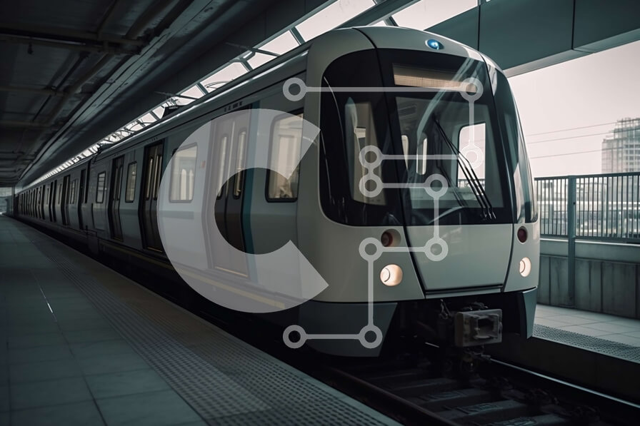 Intra Συλλεκτικό Ξύλινο Παζλ Plywood  4mm - Λευκό και ασημί τρένο του μετρό με μεγάλα παράθυρα στο σταθμό Σε Ξύλινο Κουτί - Διαστάσεις Puzzle: 10x10 cm – 25 κομμάτια