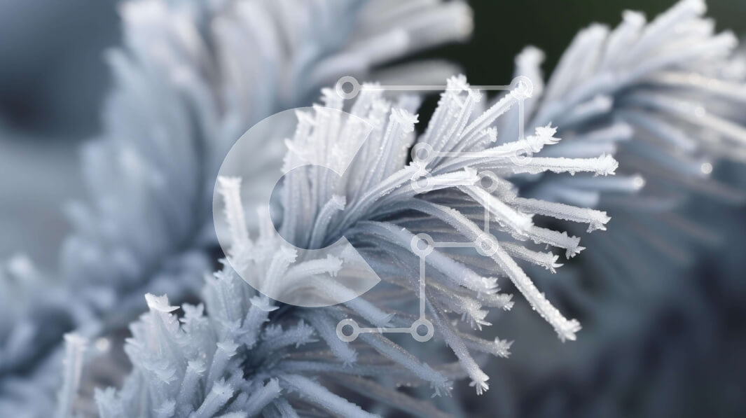 Intra Συλλεκτικό Ξύλινο Παζλ Plywood  4mm - Κοντινό πλάνο του παγωμένου κλαδιού δέντρου με τις νιφάδες χιονιού Σε Ξύλινο Κουτί - Διαστάσεις: 10x10 cm – 25 κομμάτια