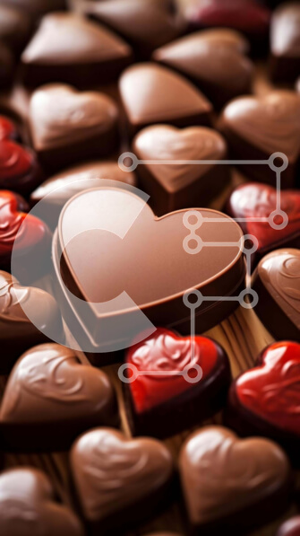 Intra Συλλεκτικό Ξύλινο Παζλ Plywood  4mm - Σοκολάτες σε σχήμα καρδιάς Σε Ξύλινο Κουτί - Διαστάσεις: 10x10 cm – 25 κομμάτια