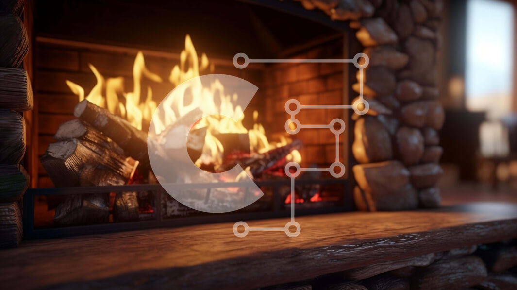 Intra Συλλεκτικό Ξύλινο Παζλ Plywood  4mm - Τζάκι με καμμένα κούτσουρα Σε Ξύλινο Κουτί - Διαστάσεις Puzzle: 10x10 cm – 25 κομμάτια