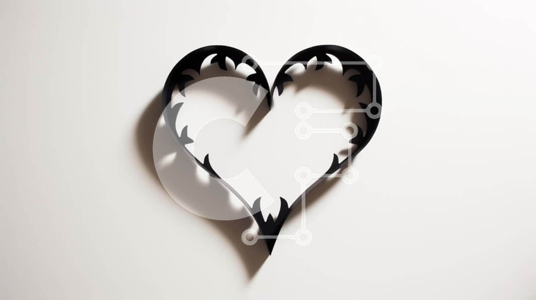 Intra Συλλεκτικό Ξύλινο Παζλ Plywood  4mm - Χάρτινο κόψιμο σε σχήμα καρδιάς σε λευκό φόντο Σε Ξύλινο Κουτί - Διαστάσεις Puzzle: 10x10 cm – 25 κομμάτια