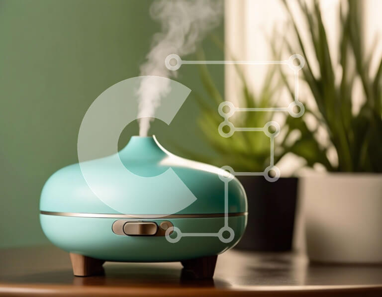 Intra Συλλεκτικό Ξύλινο Παζλ Plywood  4mm - Υγραντήρας γαλαζοπράσινου με εφέ ατμίσματος Σε Ξύλινο Κουτί - Διαστάσεις Puzzle: 10x10 cm – 25 κομμάτια