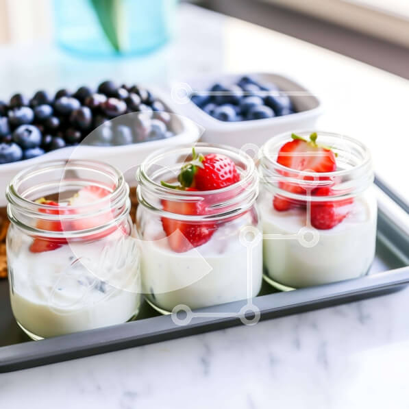 Σετ των 2 Intra Συλλεκτικό Ξύλινο Παζλ Plywood  4mm - Γιαούρτι με ανάμεικτα μούρα Σε Ξύλινο Κουτί - Διαστάσεις: 10x10 cm – 25 κομμάτια